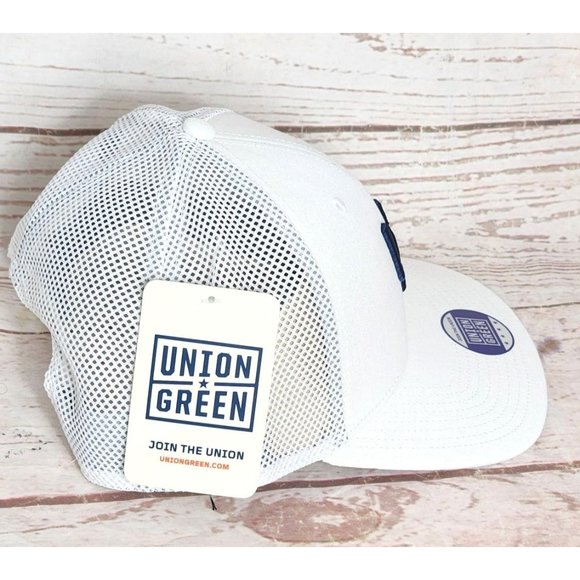 Union Green UG White/Navy Mesh Back Adjustable Rally Snapback Hat Join the Union - Picture 3 of 13